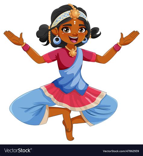 Indian cartoon characters in traditional cultural Vector Image