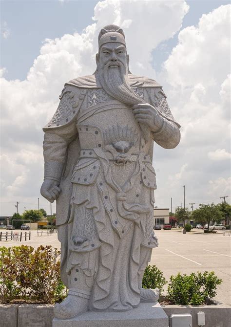 Stone Statue Of Guan Gong In Richardson Texas Editorial Image Image