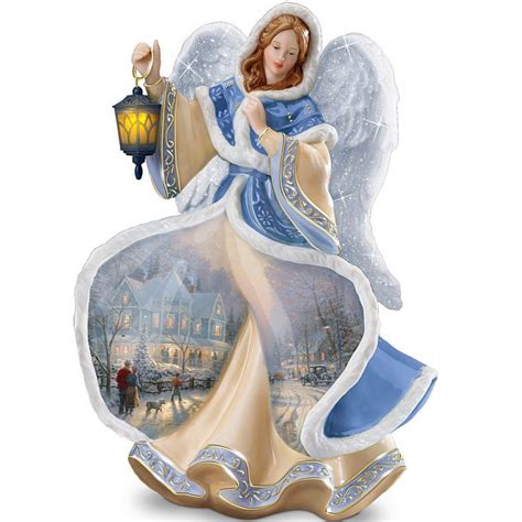 Thomas Kinkade Winter Angel Of Light Figurine By The