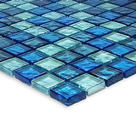 Blue Blend 1 X 1 Mosaic Tile Gg82323b18 Glass Tile For Pools Aquablu Mosaics