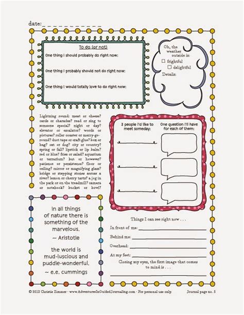 Adventures In Guided Journaling Printable Journal Pages By Christie Zimmer