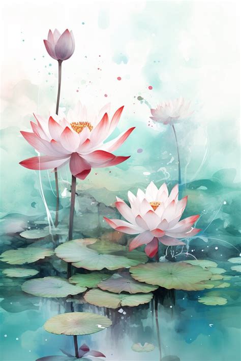 Vintage Chinese Lotus Painting