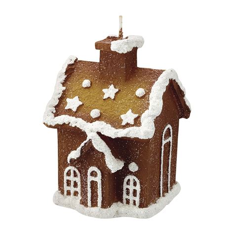 Candle Gingerbread House Creme Greengate