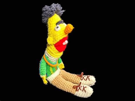 Sesame Street Bert Muppet Rag Doll Crochet Needlework Handmade Etsy