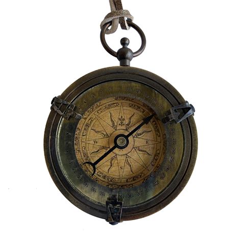 2 1 2″ Antiqued Brass Old World Style Compass With Leather Strap Madison Bay Company