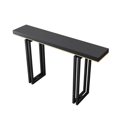 47 Entry Accent Table Narrow Console Table Black Solid Wood And Metal In Large Homary Narrow