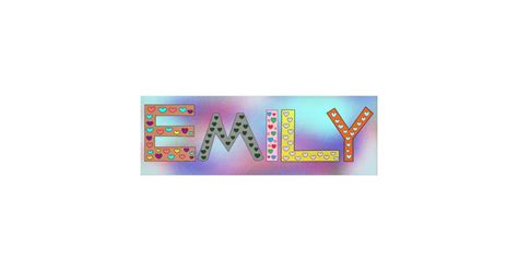 Emily Colorful Letters Girl S Name Design Canvas Print Zazzle