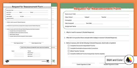 Request For Reassessment Form For Th Th Teacher Made