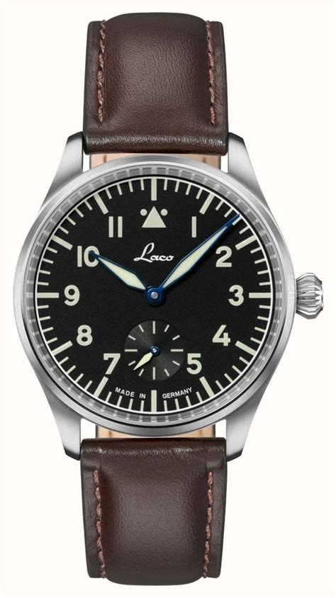 Laco Ulm Mm Black Dial Brown Leather Strap First