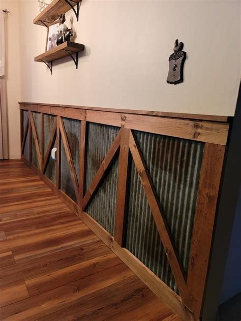 Reclaimed Corrugated Barn Tin Wainscoting Rustic House Country House