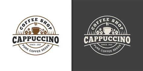 Modelo De Logotipo Para Crachá De Cappuccino De Bebida Fresca De Café