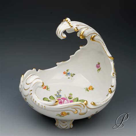 Gro E Henkelschale Herend Mit Blumenmalerei Porzellan Porcelain