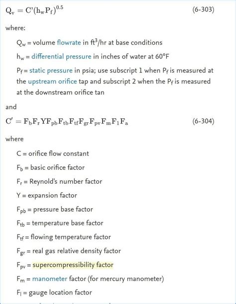 He Attached Photo Is The Formular On How To Calculate Gas Flow Rate Through An Orifice Plate