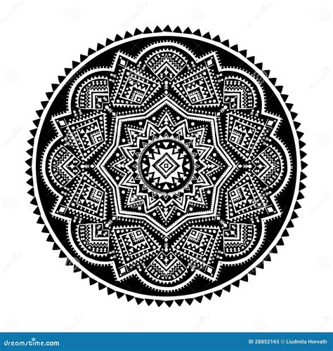 Black Ethnic Ornament Stock Vector Illustration Of Mandala 28852165