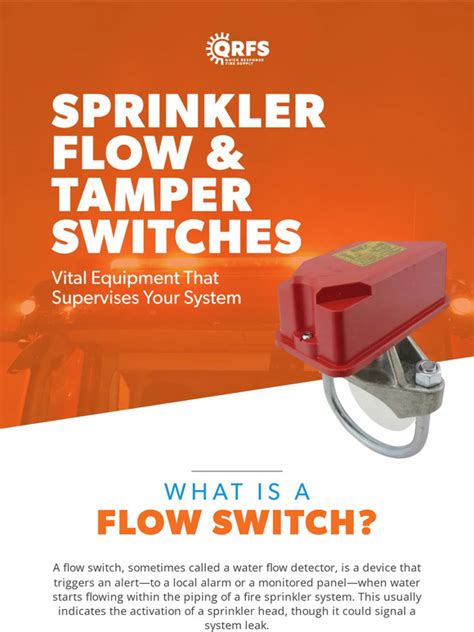 Quick Response Fire Supply Sprinkler Safety Flow And Tamper Switches Milled