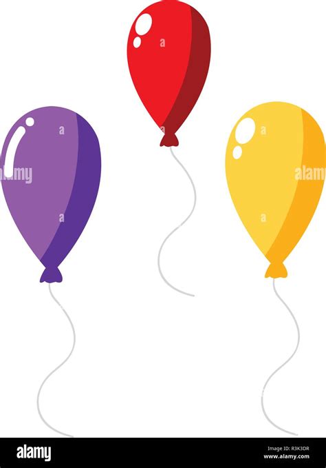 Colorful Balloons Over White Background Vector Illustration Stock