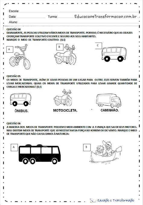 Atividades L Dicas Meios De Transporte Educa O Infantil Educa