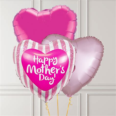 Happy Mothers Day Pink Stripe Balloon Trio Balloonbx