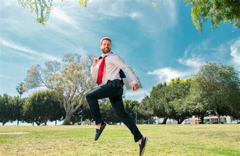 Running Businessman Ready To Run Jump And Sprint Stock Image Image