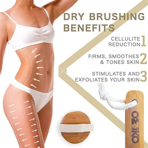 Ozziko Anti Cellulite Dry Brushing Body Brush With Natural Boar