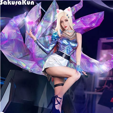 Lol Ahri Cosplay Costume Set Kda Kda Ahri All Out Sexy Cosplay Meninas