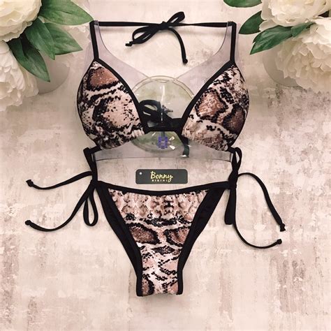 Snake String Bikini Pads Included Cheeky Or Regular Coverage Etsy