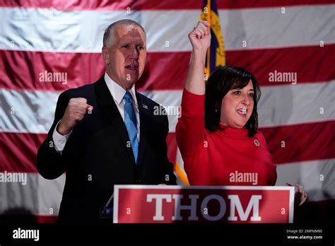 Sen. Thom Tillis, R-N.C., celebrates with his wife Susan, at a election night rally Tuesday, Nov ...