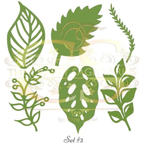 Set Svg Png Dxf Different Leaves For Paper Flowers Etsy Artofit