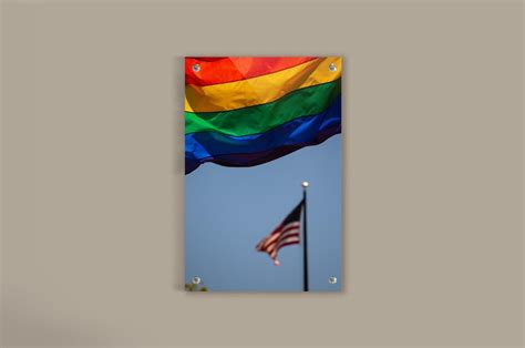 LGBT Pride Flag Glass Wall Art Lesbian Gay Bi Trans Home Decor Rainbow Print LGBTQ Community