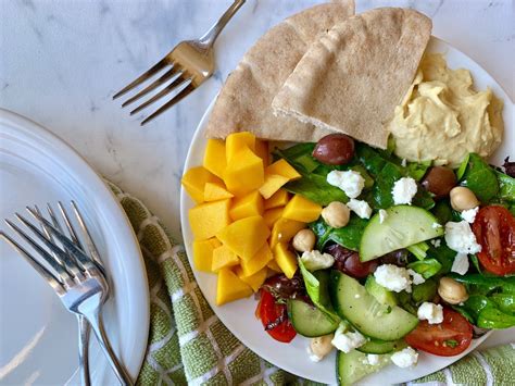 Mediterranean Greek Salad With Hummus Eat Well To Be Well