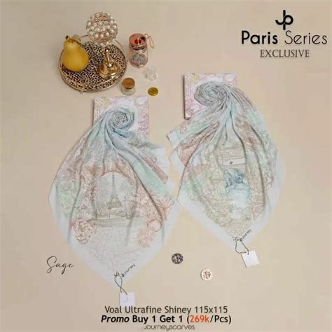Jual HIJAB JOURNEY PARIS SERIES KEMASAN HARDBOX HITAM BLACK SAGE TERACOTTA NUDE TEAL ROYAL