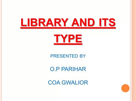 Library types (1) | PPT