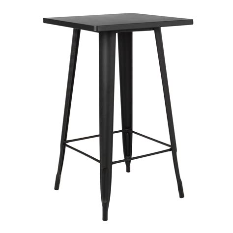 Table De Bar Carr E Acier Mate Noir Kontoir Cm Lestendances Fr