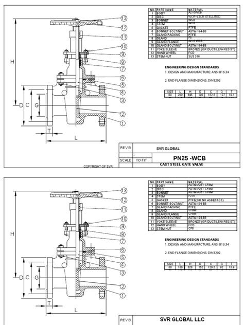 Gate Valve Drawing | PDF | Valve | Gas Technologies