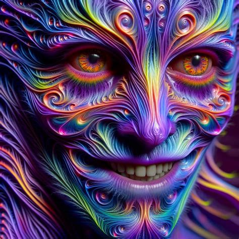 Enigmatic Psychedelic Alien Cosmic Face Transformation Ai Art