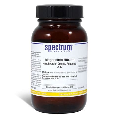 Magnesium Nitrate Hexahydrate Crystal Acs Spectrum