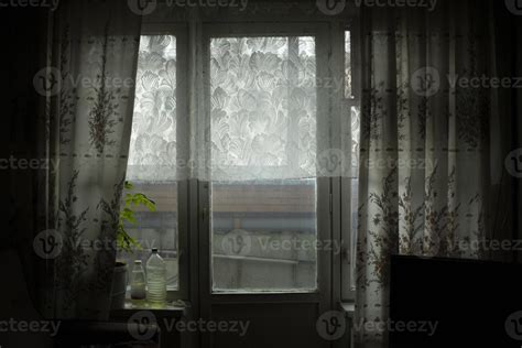 Window in room. Curtains on window. 12684076 Stock Photo at Vecteezy