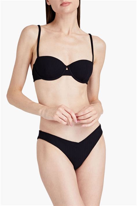 Onia Chiara Stretch Seersucker Low Rise Bikini Briefs The Outnet