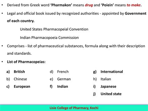 Pharmacopoeias PPT