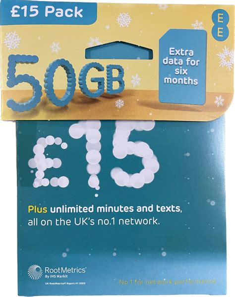 EE 50GB Data Sim Includes 15 Pre Paid Credit 50GB Data Unlimited