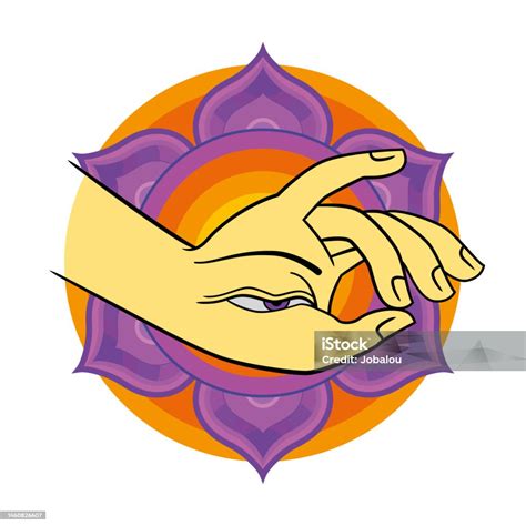 Zen Budhist Mandala Hand And Eye Symbol Stock Illustration Download