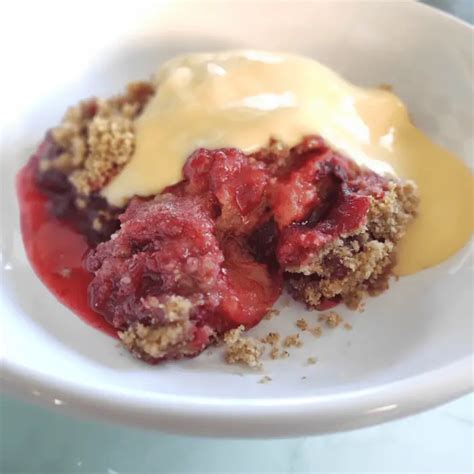 Easy Homemade Plum Crumble British Recipe - Rachel's Recipe Pantry