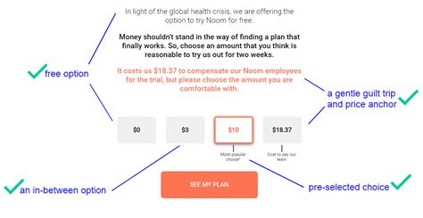 Noom Pricing Page - Swipe File