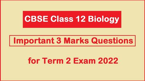 Cbse Class Biology Board Exam On May Practice Important Marks