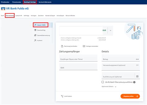 Berweisung Durchf Hren Vr Bank Fulda Eg