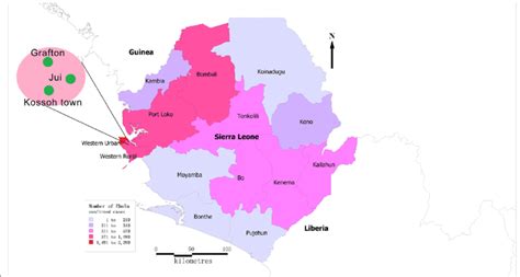 Location Of The Three Villages In Western Area Rural District Sierra