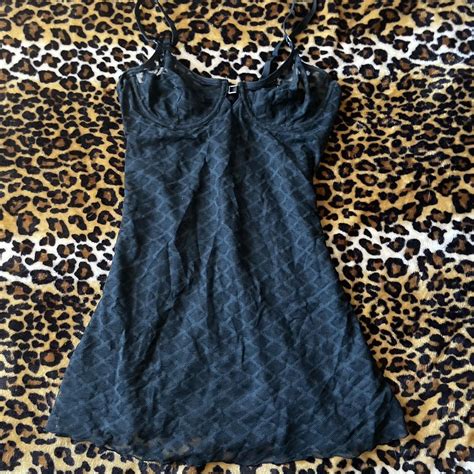 Black Mesh Lingerie Dress With Adjustable Straps Depop