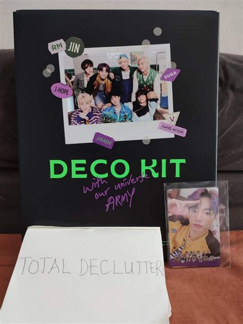 ONHAND BTS DECO KIT WITH JUNGKOOK RANDOM PHOTOCARD JK RPC Hobbies