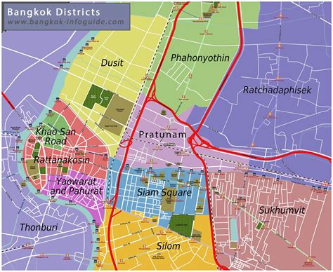 Bangkok neighborhood map - Map of bangkok and surrounding areas (Thailand)