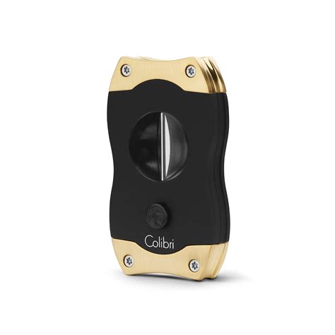 Buy Colibri V Cut Cigar Cutter Black And Brushed Gold Coloured Finish